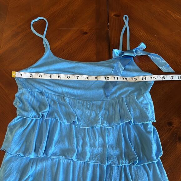 INC International Concepts Blue Tiered Knit Top with Spaghetti Straps Y2K - Picture 8 of 10